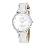 COACH SLIM EASTON SILVER STAINLESS STEEL 14502685 METALLIC LEATHER STRAP WOMEN'S WATCH - H2 Hub Watches