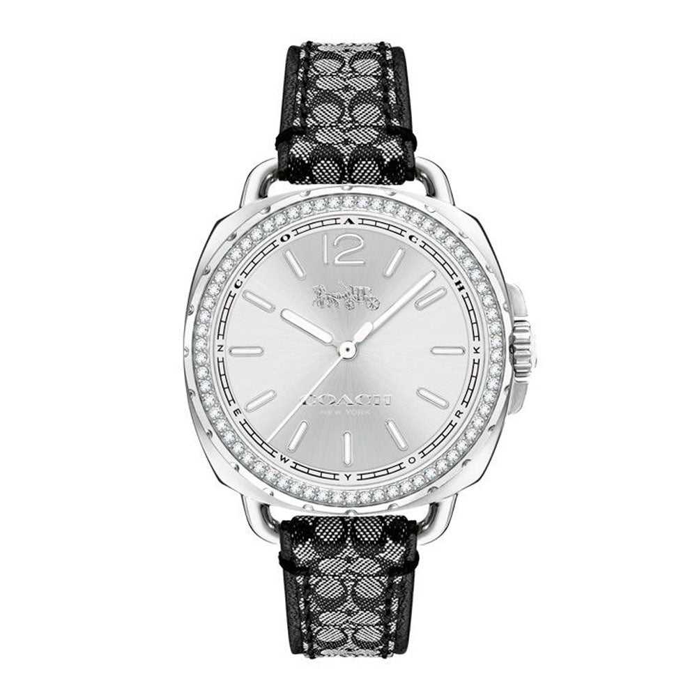 COACH TATUM ANALOG QUARTZ SILVER STAINLESS STEEL 14502769 LEATHER STRAP WOMEN'S WATCH - H2 Hub Watches