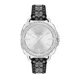 COACH TATUM ANALOG QUARTZ SILVER STAINLESS STEEL 14502769 LEATHER STRAP WOMEN'S WATCH - H2 Hub Watches