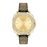 COACH TATUM ANALOG QUARTZ GOLD STAINLESS STEEL 14502770 LEATHER STRAP WOMEN'S WATCH - H2 Hub Watches