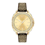 COACH TATUM ANALOG QUARTZ GOLD STAINLESS STEEL 14502770 LEATHER STRAP WOMEN'S WATCH - H2 Hub Watches