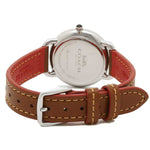 COACH DELANCEY ANALOG QUARTZ SILVER STAINLESS STEEL 14502789 BROWN LEATHER STRAP WOMEN'S WATCH - H2 Hub Watches