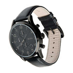 HUGO BOSS CHRONOGRAPH SILVER STAINLESS STEEL 1512567 LEATHER STRAP  MEN'S WATCH - H2 Hub Watches