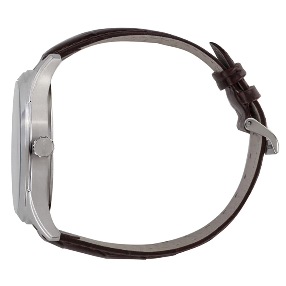 HUGO BOSS ARCHITECTURE ANALOG QUARTZ SILVER STAINLESS STEEL 1513021 BROWN LEATHER STRAP MEN'S WATCH - H2 Hub Watches