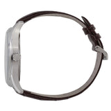 HUGO BOSS ARCHITECTURE ANALOG QUARTZ SILVER STAINLESS STEEL 1513021 BROWN LEATHER STRAP MEN'S WATCH - H2 Hub Watches