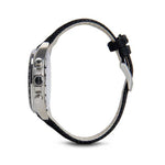 HUGO BOSS CHRONOGRAPH DRIVER SILVER STAINLESS STEEL 1513087 BLACK LEATHER STRAP MEN'S WATCH - H2 Hub Watches