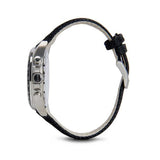 HUGO BOSS CHRONOGRAPH DRIVER SILVER STAINLESS STEEL 1513087 BLACK LEATHER STRAP MEN'S WATCH - H2 Hub Watches