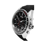 HUGO BOSS CHRONOGRAPH DRIVER SILVER STAINLESS STEEL 1513087 BLACK LEATHER STRAP MEN'S WATCH - H2 Hub Watches