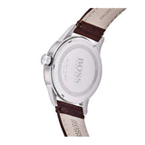 HUGO BOSS PILOT EDITION SILVER STAINLESS STEEL 1513332 BROWN LEATHER STRAP MEN'S WATCH - H2 Hub Watches