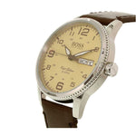 HUGO BOSS PILOT EDITION SILVER STAINLESS STEEL 1513332 BROWN LEATHER STRAP MEN'S WATCH - H2 Hub Watches