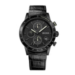 HUGO BOSS RAFALE CHRONOGRAPH BLACK STAINLESS STEEL 1513389 LEATHER STRAP MEN'S WATCH - H2 Hub Watches