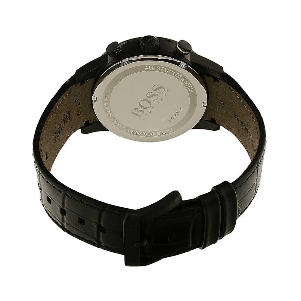 HUGO BOSS RAFALE CHRONOGRAPH BLACK STAINLESS STEEL 1513389 LEATHER STRAP MEN'S WATCH - H2 Hub Watches