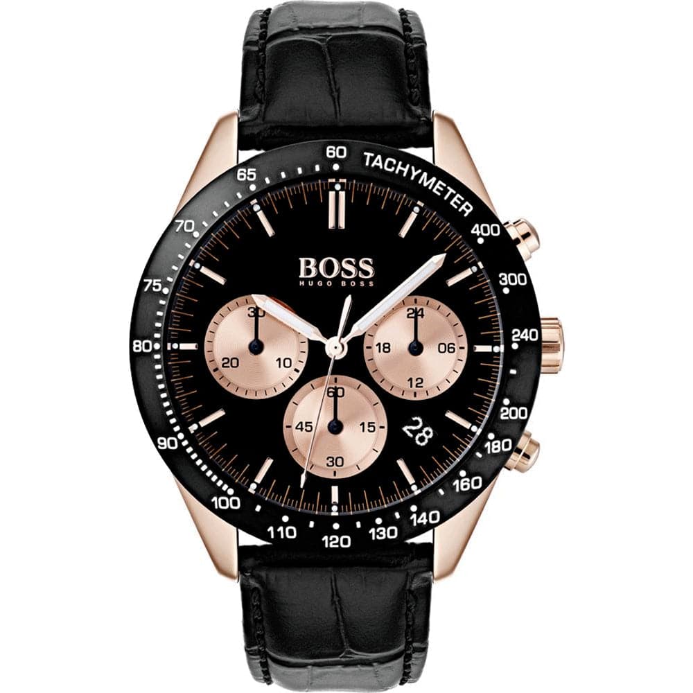 HUGO BOSS 1513580 BLACK LEATHER MEN WATCH H2 Hub