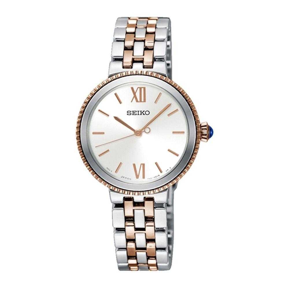 SEIKO GENERAL SRZ510P1 ANALOG STAINLESS STEEL WOMEN'S TWO TONE WATCH - H2 Hub Watches