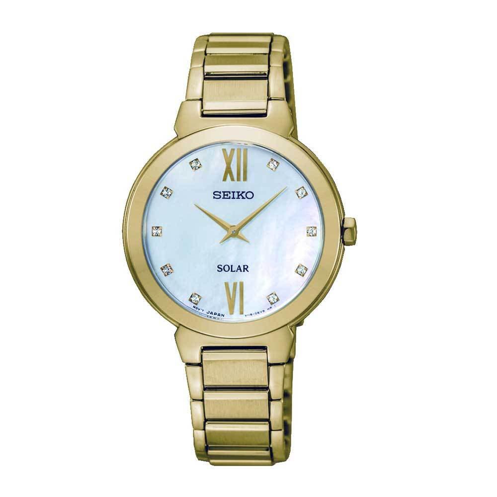 SEIKO GENERAL SUP384P1 SOLAR STAINLESS STEEL WOMEN S GOLD WATCH H2 Hub