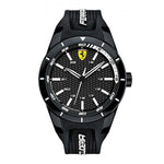 FERRARI REDREV ANALOG QUARTZ BLACK STAINLESS STEEL 0830249 BLACK SILICONE STRAP MEN'S WATCH - H2 Hub Watches