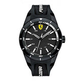 FERRARI REDREV ANALOG QUARTZ BLACK STAINLESS STEEL 0830249 BLACK SILICONE STRAP MEN'S WATCH - H2 Hub Watches