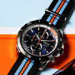 SEIKO CRITERIA SNDH21P1 CHRONOGRAPH MEN'S STRIPED NYLON STRAP WATCH - H2 Hub Watches
