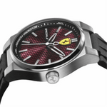 FERRARI SCUDERIA SPECIALE ANALOG QUARTZ SILVER STAINLESS STEEL 0830353 BLACK SILICONE STRAP MEN'S WATCH - H2 Hub Watches