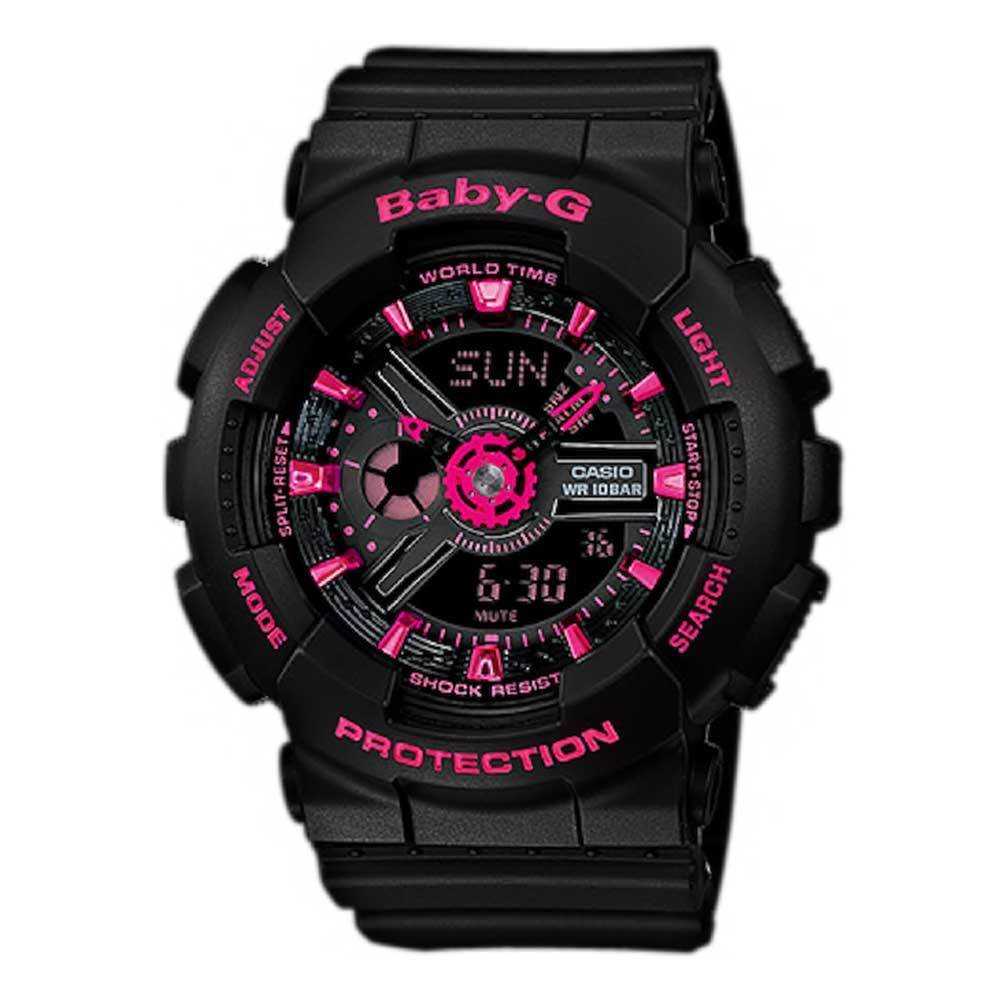CASIO BABY-G BA-111-1ADR DIGITAL QUARTZ BLACK RESIN WOMEN'S WATCH - H2 Hub Watches