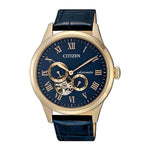 CITIZEN NP1023-17L AUTOMATIC STAINLESS STEEL BLUE LEATHER STRAP MEN'S WATCH - H2 Hub Watches