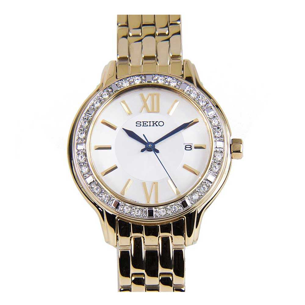 SEIKO GENERAL SWAROVSKI CRYSTAL SXDG76P1 STAINLESS STEEL WOMEN'S GOLD WATCH - H2 Hub Watches