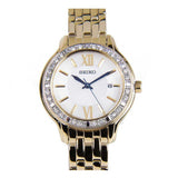 SEIKO GENERAL SWAROVSKI CRYSTAL SXDG76P1 STAINLESS STEEL WOMEN'S GOLD WATCH - H2 Hub Watches