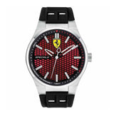 FERRARI SCUDERIA SPECIALE ANALOG QUARTZ SILVER STAINLESS STEEL 0830353 BLACK SILICONE STRAP MEN'S WATCH - H2 Hub Watches