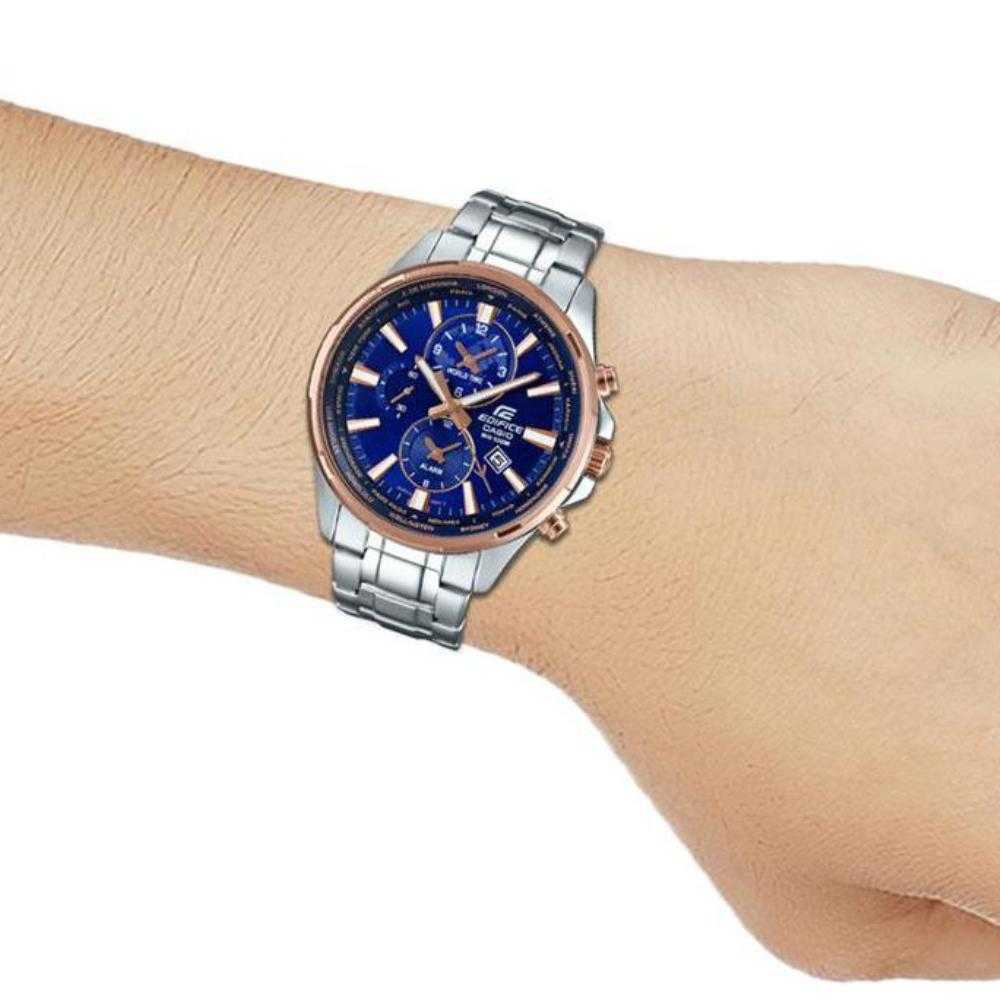 CASIO EDIFICE EFR-304PG-2AVUDF 3-HAND ANALOG TWO TONE STAINLESS STEEL MEN'S WATCH - H2 Hub Watches