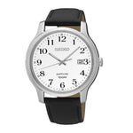 SEIKO GENERAL SGEH69P1 ANALOG MEN'S BLACK LEATHER STRAP WATCH - H2 Hub Watches