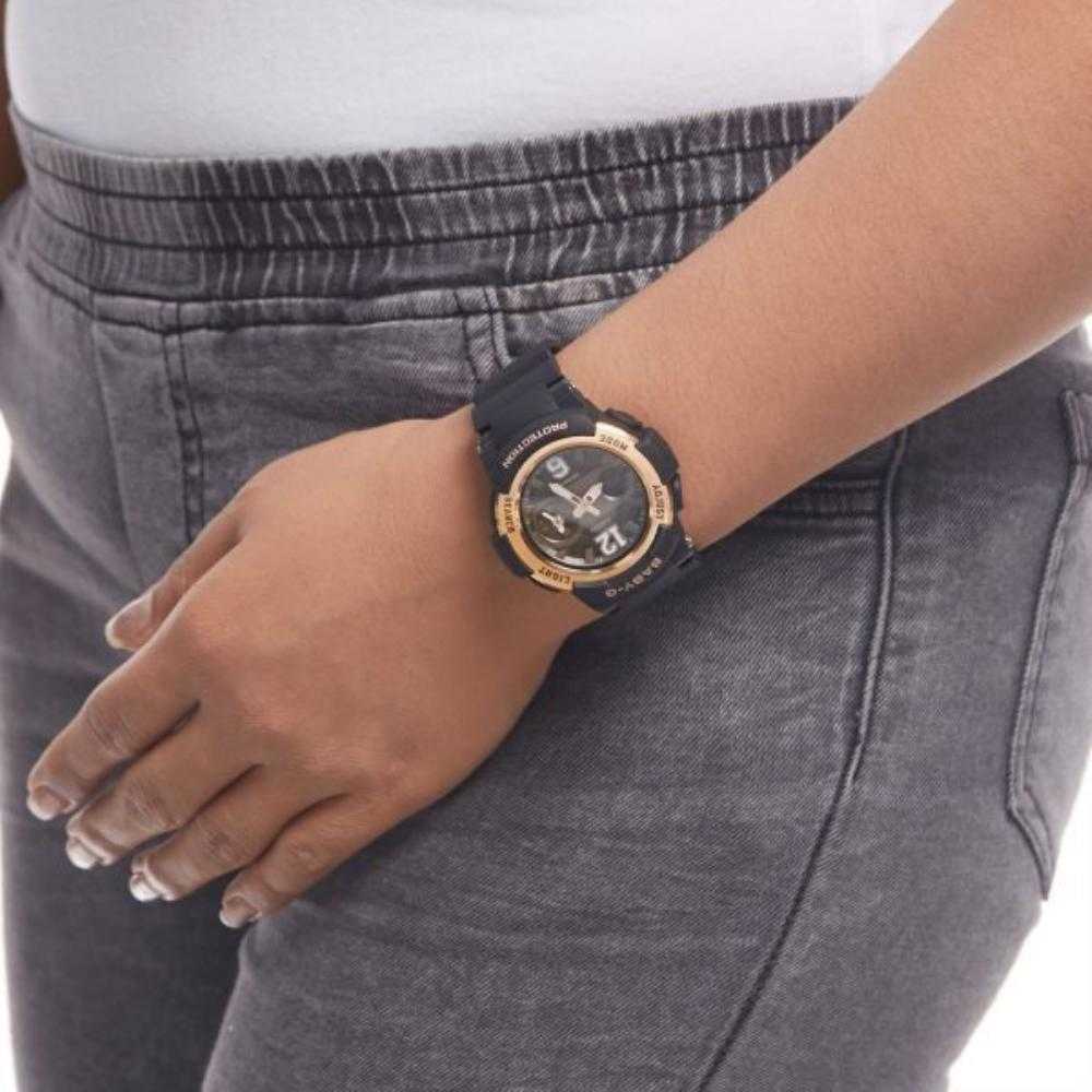 CASIO BABY-G BGA-210-1BDR DIGITAL QUARTZ BLACK GOLD RESIN WOMEN'S WATCH - H2 Hub Watches
