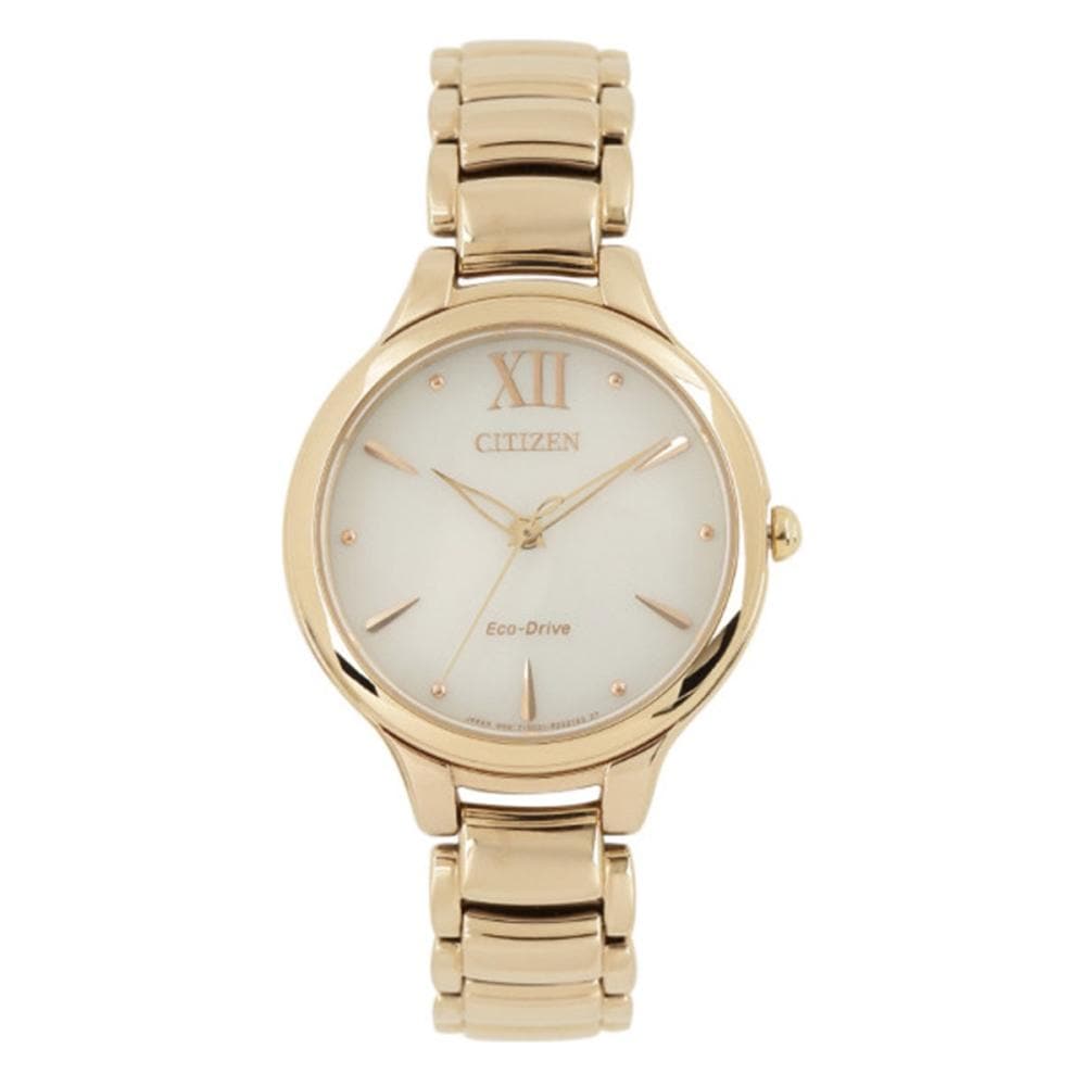 CITIZEN EM0553-85A ECO-DRIVE ROSE GOLD STAINLESS STEEL WOMEN'S WATCH - H2 Hub Watches