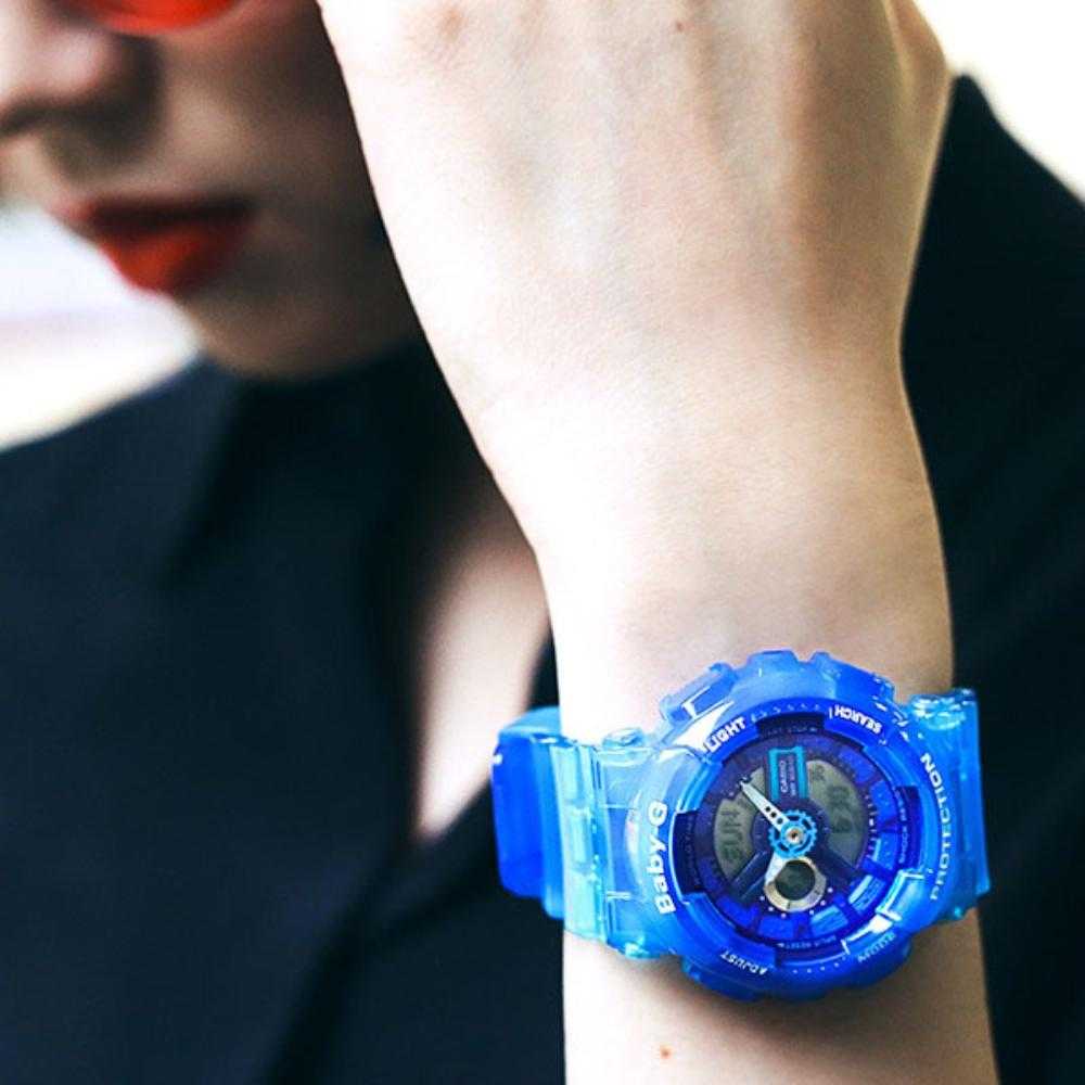 CASIO BABY-G BA-110JM-2ADR DIGITAL QUARTZ BLUE TRANSPARENT RESIN WOMEN'S WATCH - H2 Hub Watches