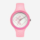 Fila Silver Dial Pink Silicone Strap Women Watch 38-342-004