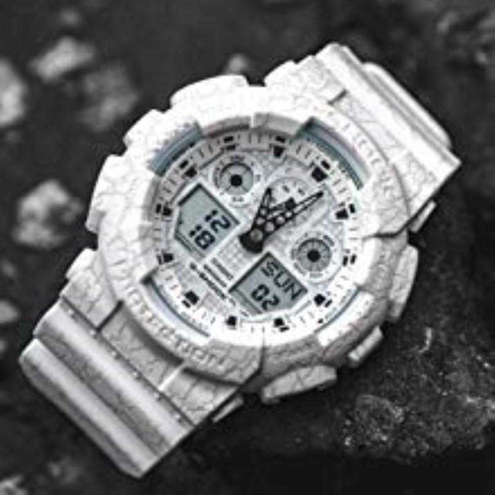 CASIO G-SHOCK GA-100CG-7ADR DIGITAL QUARTZ WHITE RESIN MEN'S WATCH - H2 Hub Watches