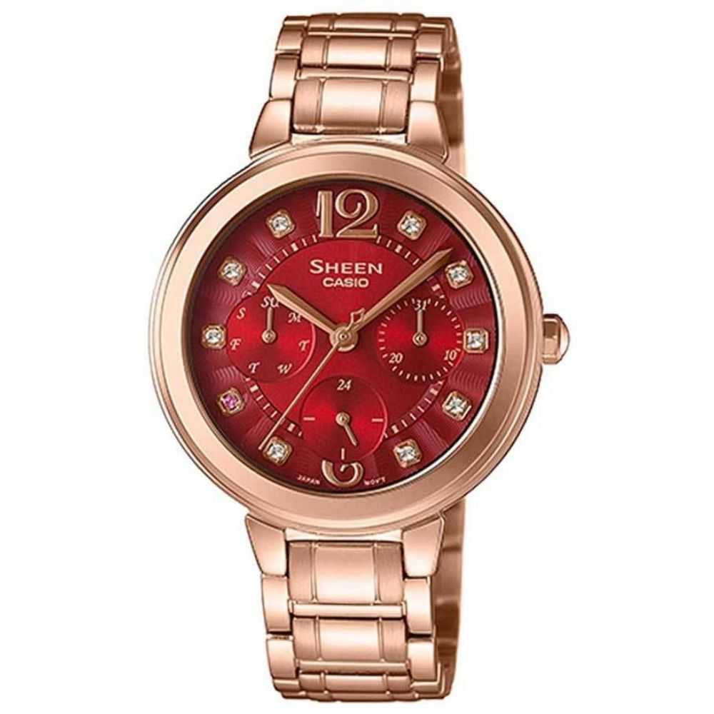 CASIO SHEEN SHE-3048PG-4AUDR QUARTZ ROSE GOLD STAINLESS STEEL WOMEN'S WATCH - H2 Hub Watches