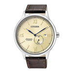 CITIZEN NJ0090-13P AUTOMATIC TITANIUM BROWN LEATHER STRAP MEN'S WATCH - H2 Hub Watches