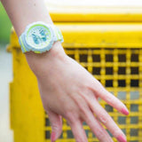 CASIO BABY-G BGA-240L-7ADR RUNNING DIGITAL QUARTZ WHITE GREEN RESIN WOMEN'S WATCH - H2 Hub Watches