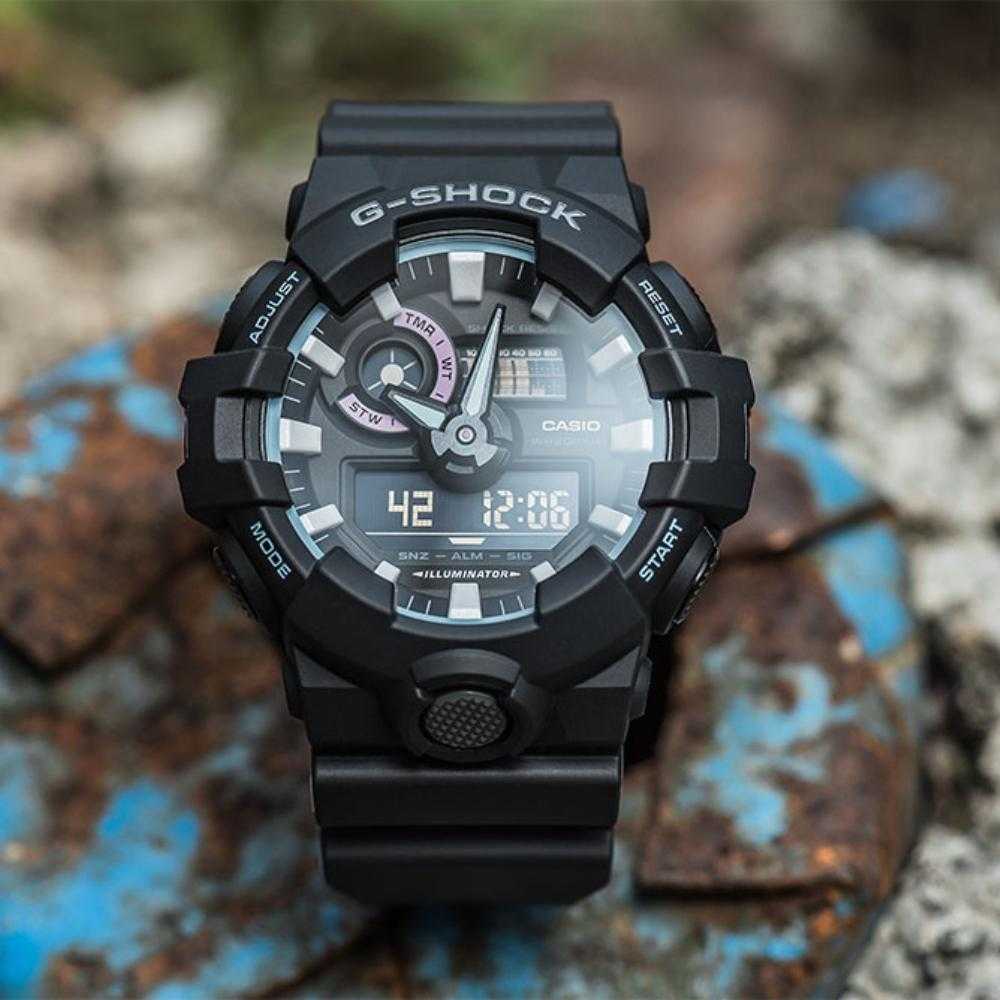 CASIO G-SHOCK GA-700PC-1ADR DIGITAL QUARTZ BLACK RESIN MEN'S WATCH - H2 Hub Watches