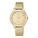 CITIZEN EM0502-86P ECO-DRIVE GOLD STAINLESS STEEL WOMEN'S WATCH - H2 Hub Watches
