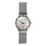 ARIES GOLD ENCHANT CAMILLE SILVER STAINLESS STEEL L 5002 S-MOP MESH STRAP WOMEN'S WATCH - H2 Hub Watches