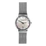 ARIES GOLD ENCHANT CAMILLE SILVER STAINLESS STEEL L 5002 S-MOP MESH STRAP WOMEN'S WATCH - H2 Hub Watches