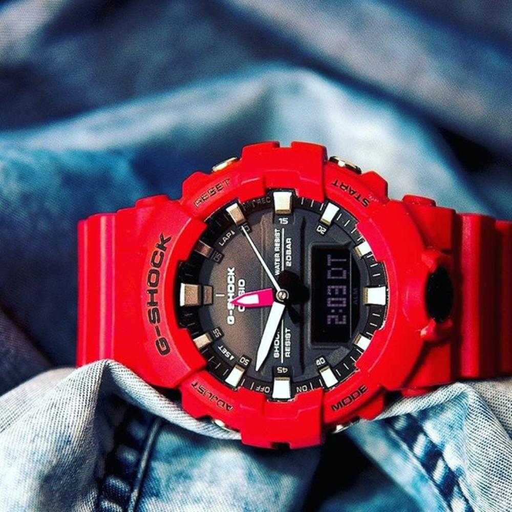 CASIO G-SHOCK GA-800-4ADR DIGITAL QUARTZ RED RESIN MEN'S WATCH - H2 Hub Watches