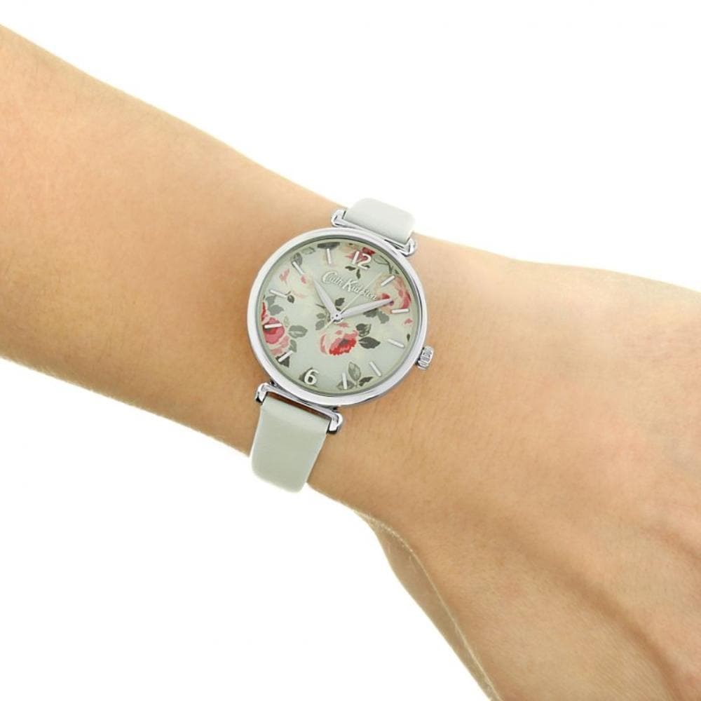 CATH KIDSTON QUARTZ PAPER ROSE SILVER ALLOY CKL047ES GREY LEATHER STRAP LADIES WATCH - H2 Hub Watches