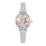 CATH KIDSTON QUARTZ PAPER ROSE SILVER ALLOY CKL047ES GREY LEATHER STRAP LADIES WATCH - H2 Hub Watches