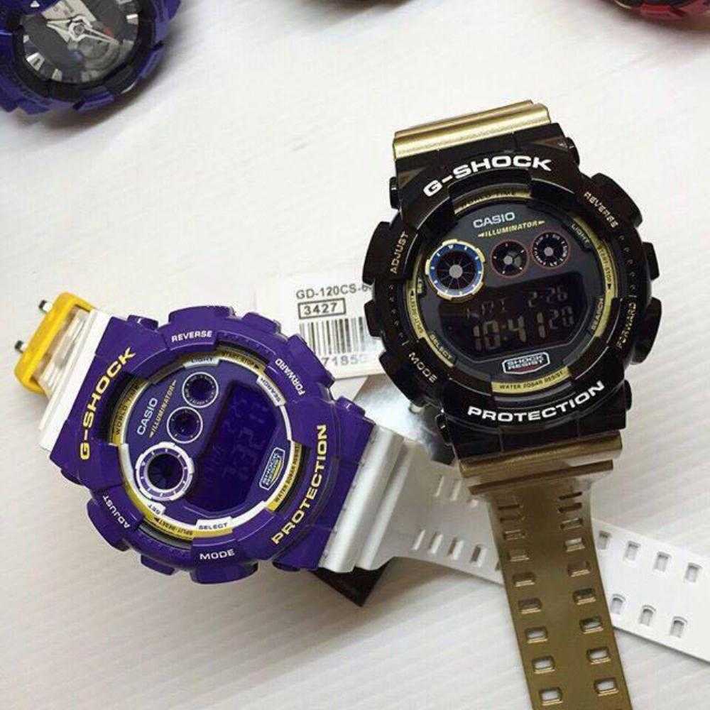 CASIO G-SHOCK GD-120CS-6DR DIGITAL QUARTZ PURPLE WHITE RESIN MEN'S WATCH - H2 Hub Watches