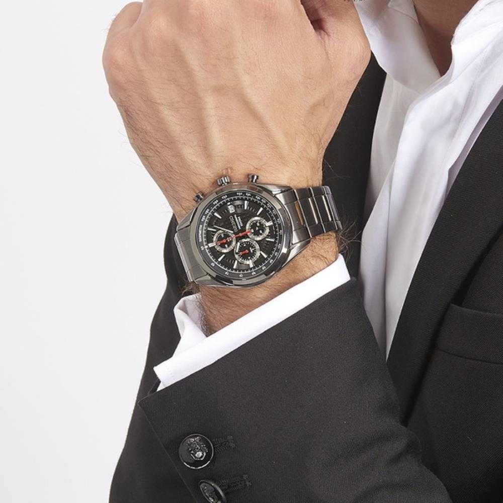 SEIKO GENERAL SSB179P1 CHRONOGRAPH STAINLESS STEEL MEN'S BLACK WATCH - H2 Hub Watches