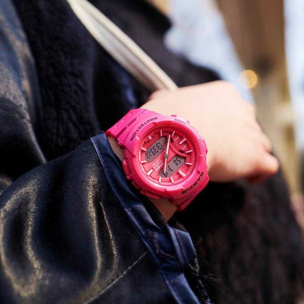 CASIO BABY-G BGA-240-4ADR RUNNING DIGITAL QUARTZ PINK RESIN WOMEN'S WATCH - H2 Hub Watches