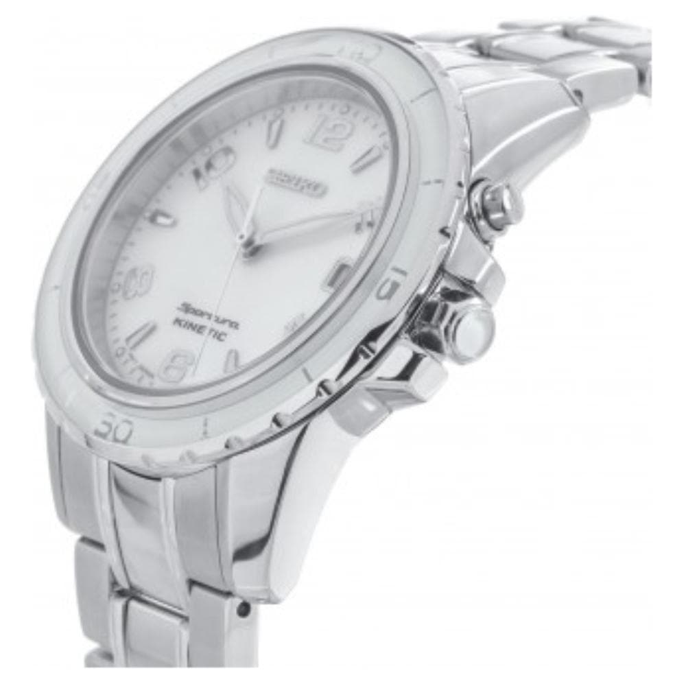 SEIKO GENERAL SPORTURA KINETIC SKA879P1 STAINLESS STEEL WOMEN'S SILVER WATCH - H2 Hub Watches