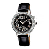 CASIO SHEEN SHE-4031L-1AUDR BLACK LEATHER STRAP WOMEN'S WATCH - H2 Hub Watches
